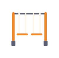 Empty swing set on white background awaits playtime fun vector