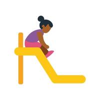 Little girl preparing to slide down playground slide, childhood joy and recreation vector