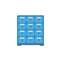 Blue lockers showing organization and security in a public space vector