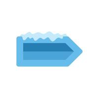 Blue arrow icon showing overflowing water, representing climate change and rising sea levels vector