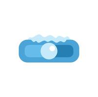 Toggle switch button showing on position with water filling effect vector