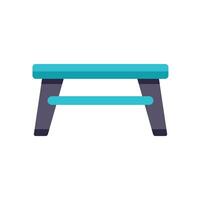 Light blue table with shelf and grey legs on white background vector