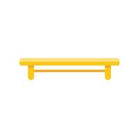 Yellow wooden bench isolated on white background, simple and minimalist design vector