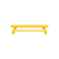 Yellow bench isolated on white background, simple and minimalist design vector