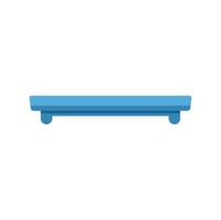 Balancing blue board supporting equilibrium and precision in flat design vector