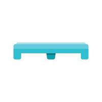 Light blue plastic pallet showing supporting blocks and top deck boards vector