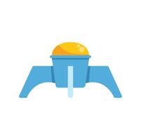 Playground water feature with yellow dome and blue handles creating fun for kids vector