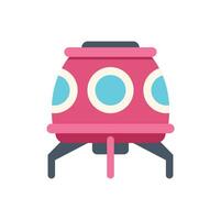 Pink spaceship hovering, exploring the galaxy, futuristic space travel vector