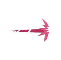 Pink arrow flying and pointing to the right vector