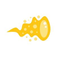 Yellow magic potion splashing with bubbles and dots vector