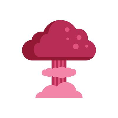 Atomic bomb exploding creating a mushroom cloud of smoke