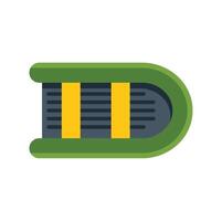 Inflatable boat floating on water, top view illustration vector