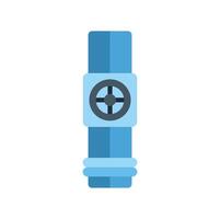 Water valve controlling flow in pipeline system vector
