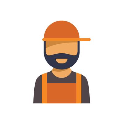 Portrait of smiling construction worker wearing orange overalls and cap
