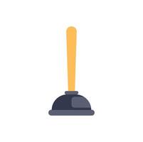 Plunger with wooden handle for unclogging drains and pipes vector