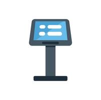 Interactive kiosk showing information on touch screen display vector