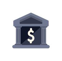 Bank building with columns and dollar sign representing financial institution vector