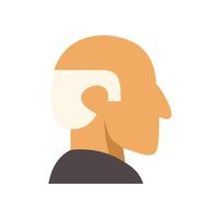 Side view of senior professional reflecting in thought vector