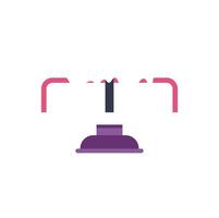 Seesaw balancing on purple base with pink handles in playful design vector