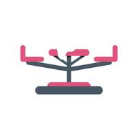 Seesaw balancing on a playground, symbolizing childhood fun and recreation vector