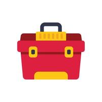 Red toolbox holding tools for repairing and maintaining equipment vector