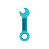 Light blue wrench tool representing fixing and repairing vector