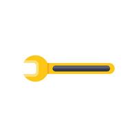 Adjustable wrench lying horizontally, isolated on white background vector