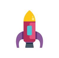 Colorful rocket launching, exploring space and innovation vector
