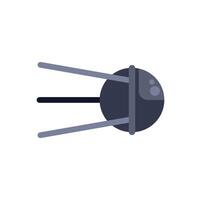 Sputnik style satellite orbiting earth, transmitting data from space vector