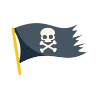 Jolly roger waving, pirate flag with skull and crossbones symbolizing warning and danger vector