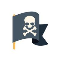 Jolly roger waving, skull and crossbones pirate flag symbolizing rebellion and danger vector
