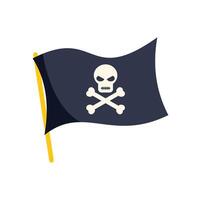 Jolly roger waving, pirate flag with skull and crossbones symbolizing maritime robbery vector
