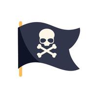 Jolly roger waving on white background symbolizing piracy vector