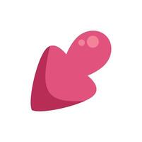 Pink rounded arrow pointing down left in cartoon style vector
