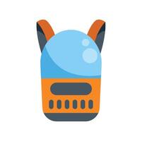 Orange and blue futuristic robot backpack exploring new worlds vector