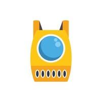 Yellow submarine exploring deep ocean depths with portholes showing underwater wonders vector