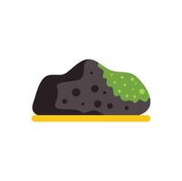Piece of coal partially covered with moss resembling a mountain vector