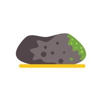 Mossy rock resembling a potato on a shelf, botany and geology concept vector