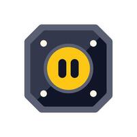 Pause button showing interruption of media playback vector