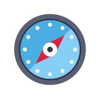 Navigational compass icon with red needle vector
