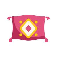Pink magic carpet floating on white background vector