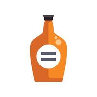 Orange bottle containing maple syrup with generic label and black cap vector