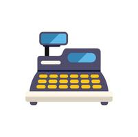 Modern cash register with display showing total amount for payment vector