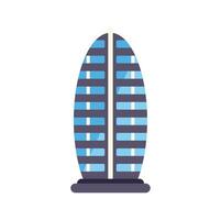 Modern oval skyscraper standing tall with blue windows vector