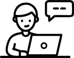 Young manager wearing earbuds actively engaged in eLearning webinar noting key insights in modern office environment vector