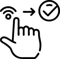 Zero trust security depicted by a hand interacting with holographic icons representing secure access and verification protocols vector