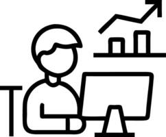 Young African American executive at computer overseeing financial project ensuring productivity exemplifying progress vector