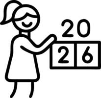 Woman hand hold wooden block with red numerical figures 2026 lined up New year holiday and countdown concept vector