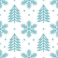 Winter wonderland seamless tile pattern with snow covered trees icicles and frosty seasonal beauty vector