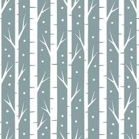 Winter trees seamless pattern with tall pine trees and light snow for a serene winter forest scene vector